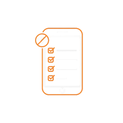 Une liste de contrôle de mission fonctionnant sur un téléphone sans réseau, mais qui continue de fonctionner.